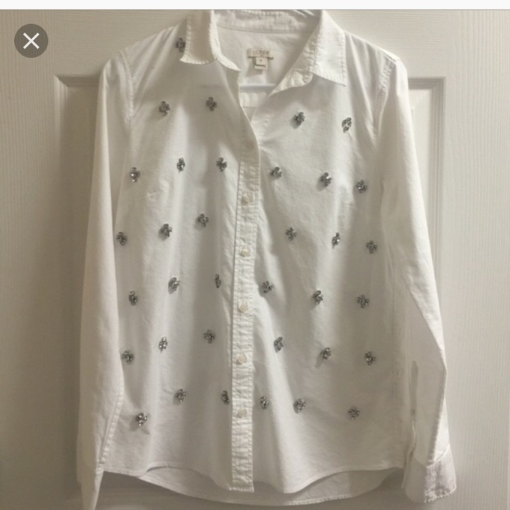 J Crew Rhinestone Button down